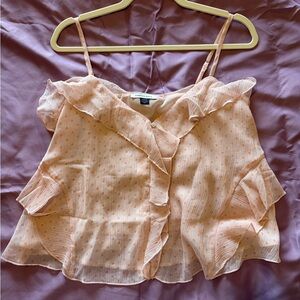 American Eagle Light Pink Ruffle Cami Top